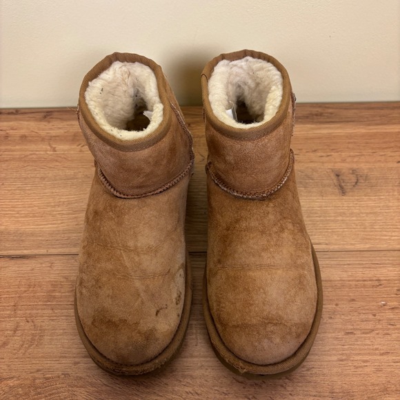 UGG Classic Mini II Ankle Boot Chestnut Tan Women Size 8 Suede Sheepskin Casual - Picture 3 of 11